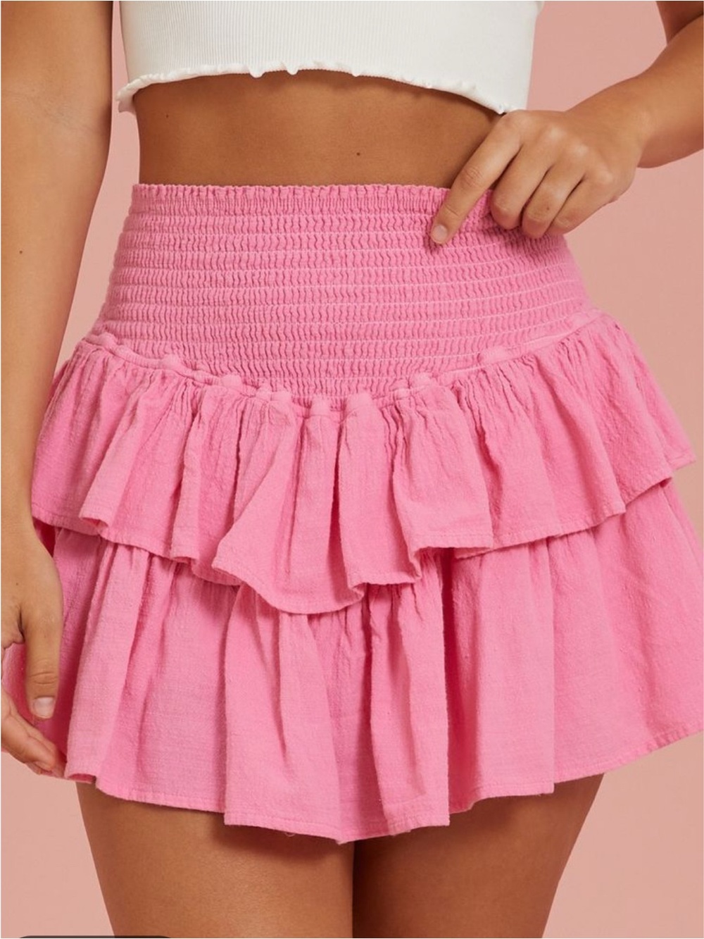 Blanco by nature romantic feminine ruffle skirt elastic smock waistband Size XL
